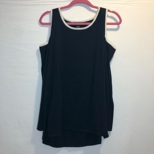 august silk Navy Tank Top